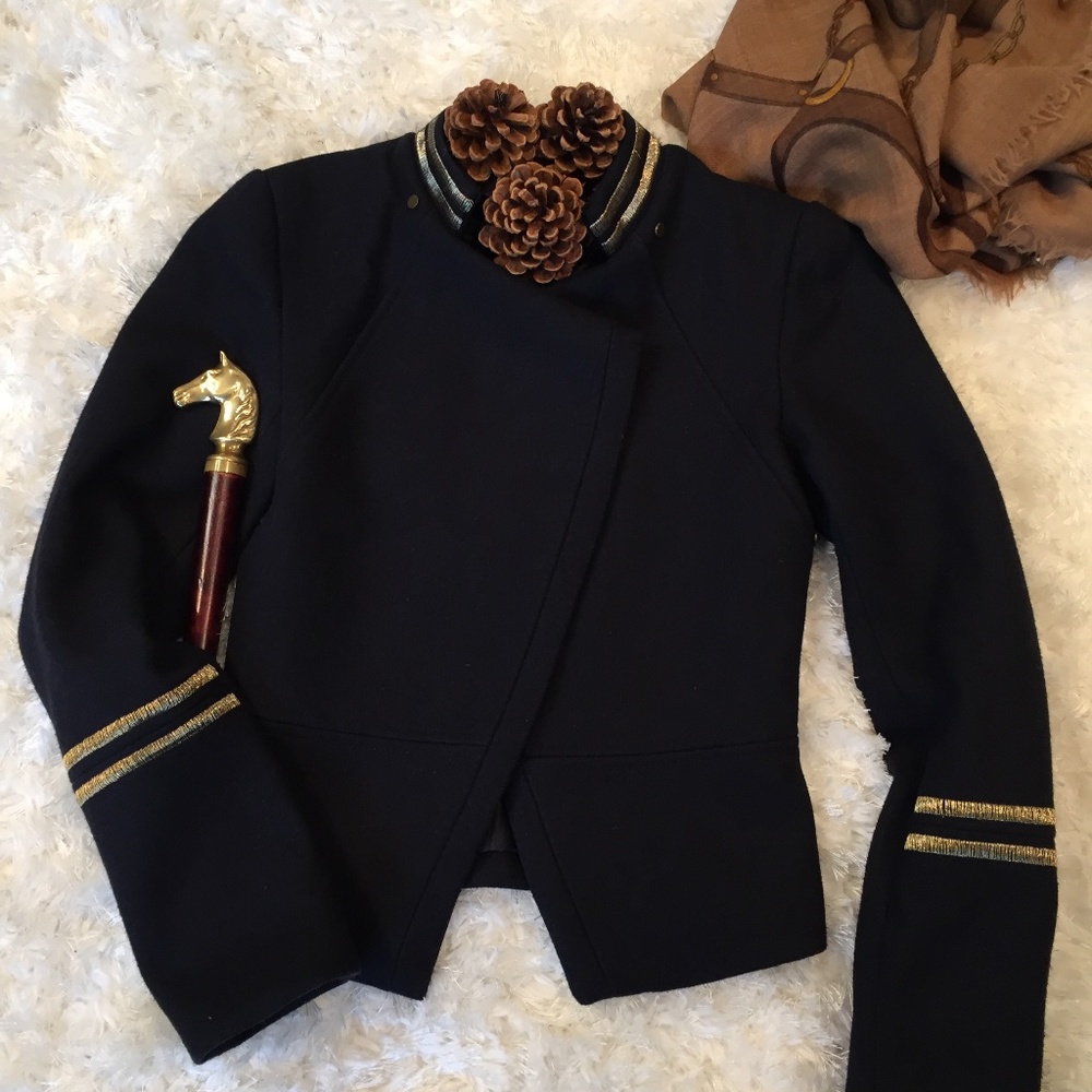 H&M Black Jacket with Gold Accents